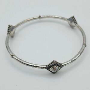 Brighton‎ Bangle Bracelet With 3 Square Crystals Accents
